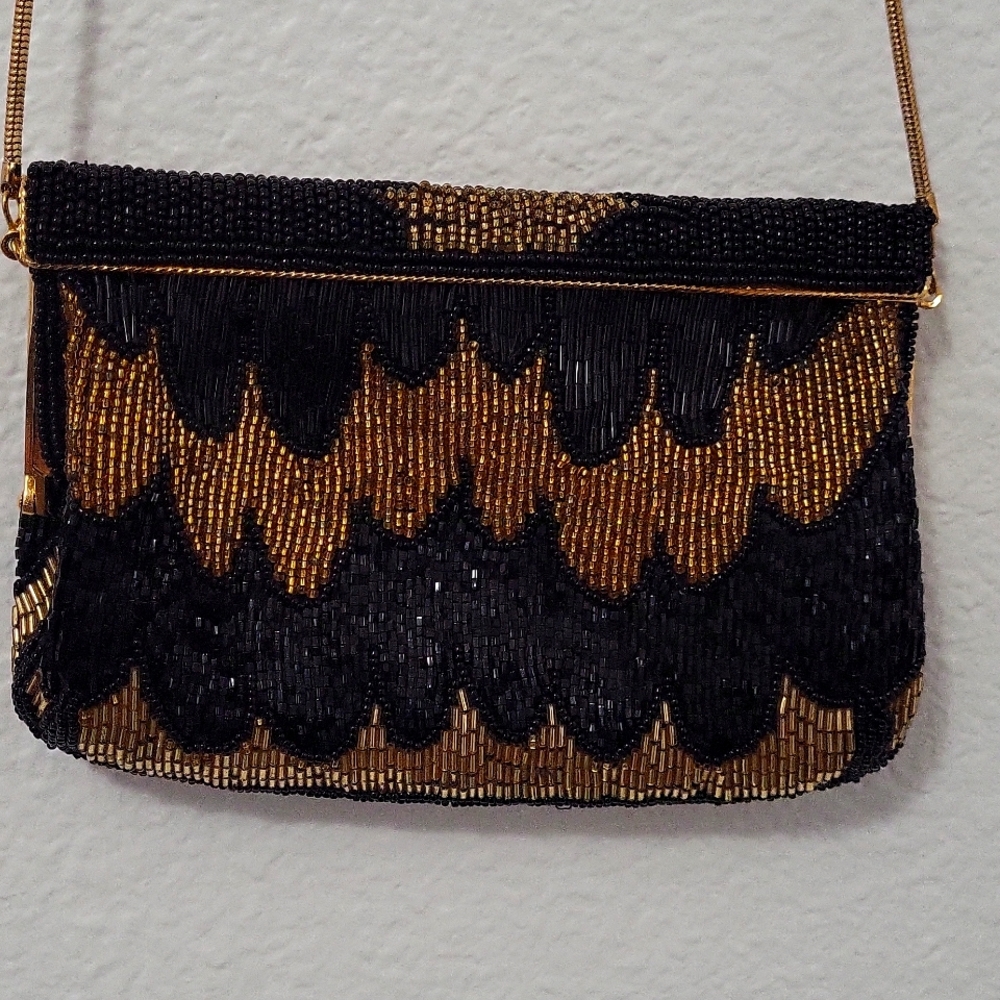 Carla Marchi black beaded bag